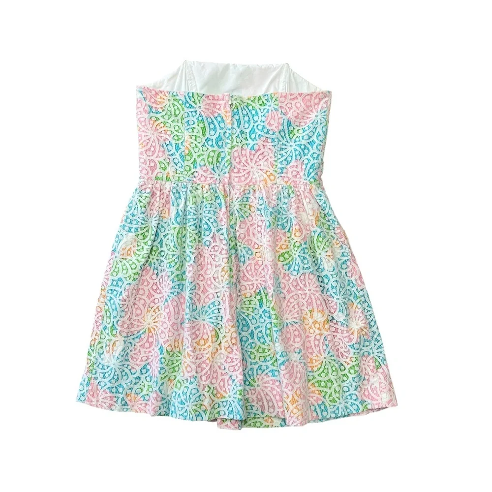 LILLY PULITZER LOTTIE STRAPLESS with Salisbury lace overlay dress size 8 EUC - Picture 2 of 7